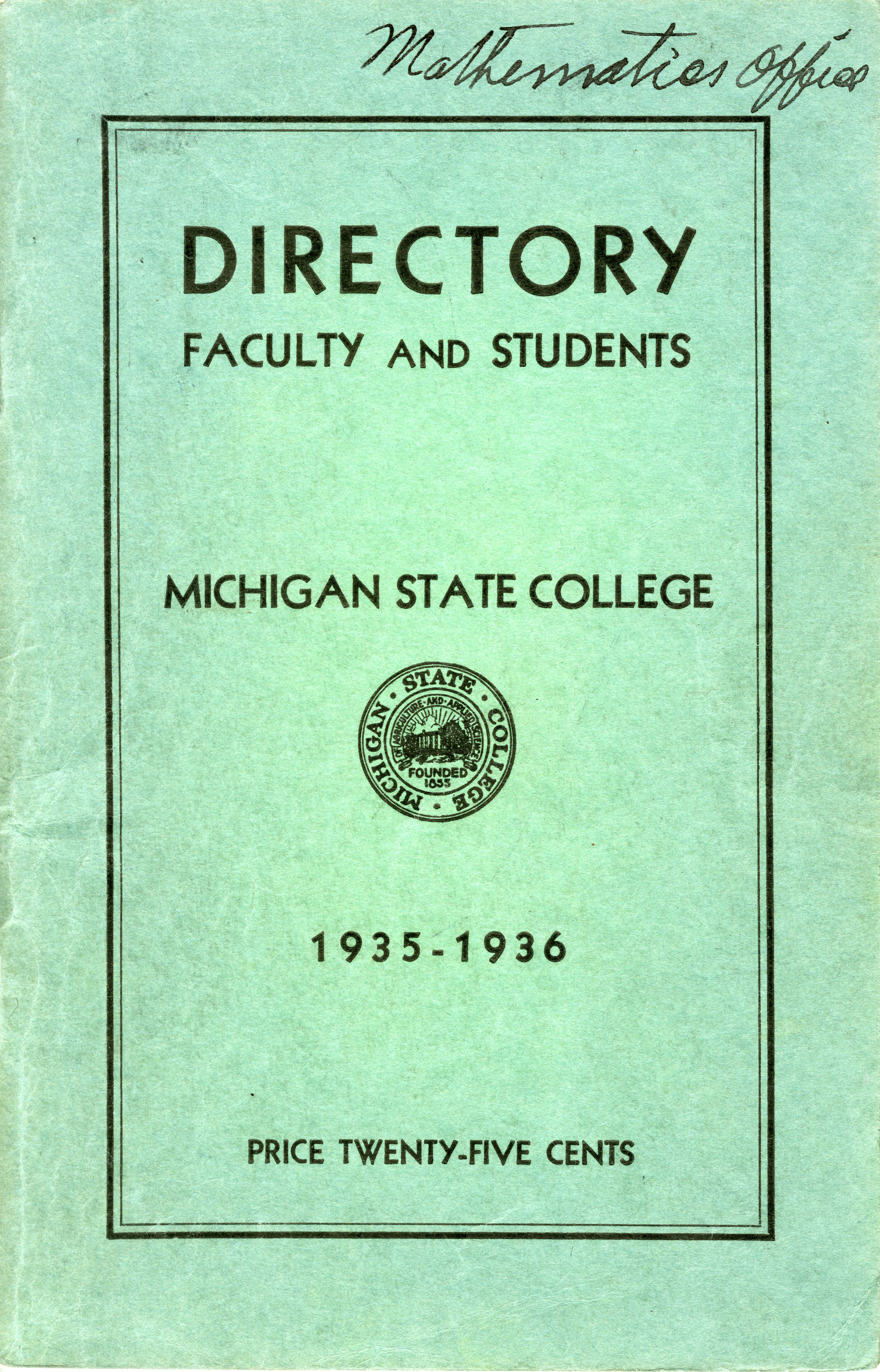 1935-1936 Michigan State College Faculty and Student Directory