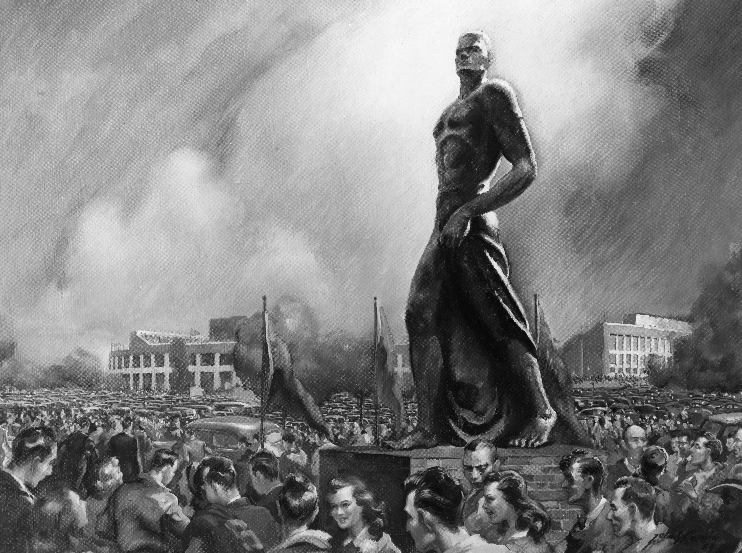 Spartan Statue Painting