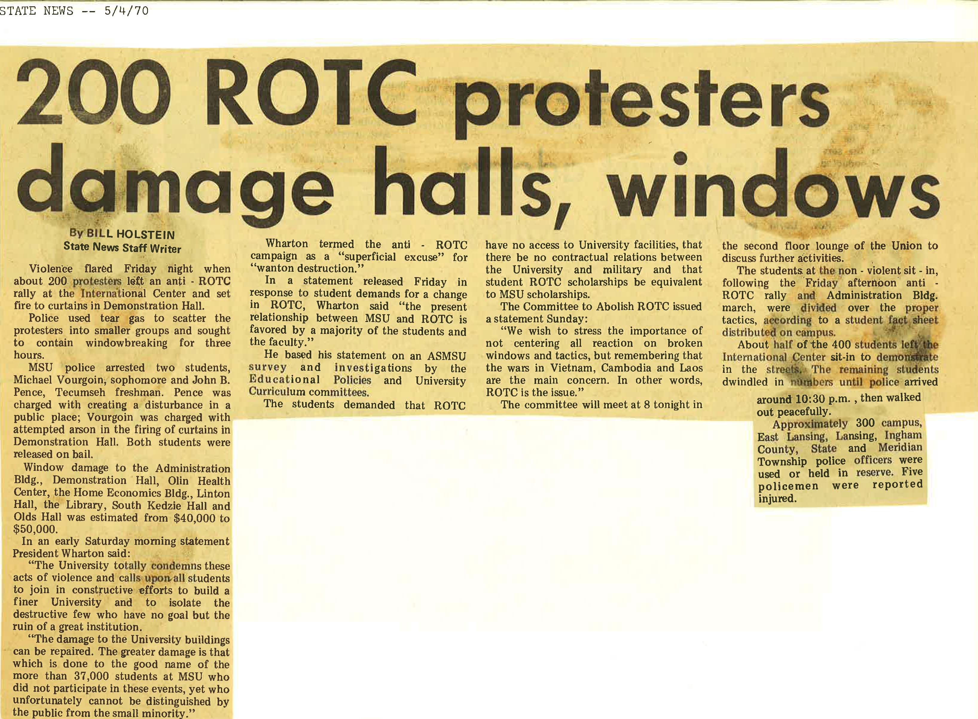 Anti-ROTC Vandalism
