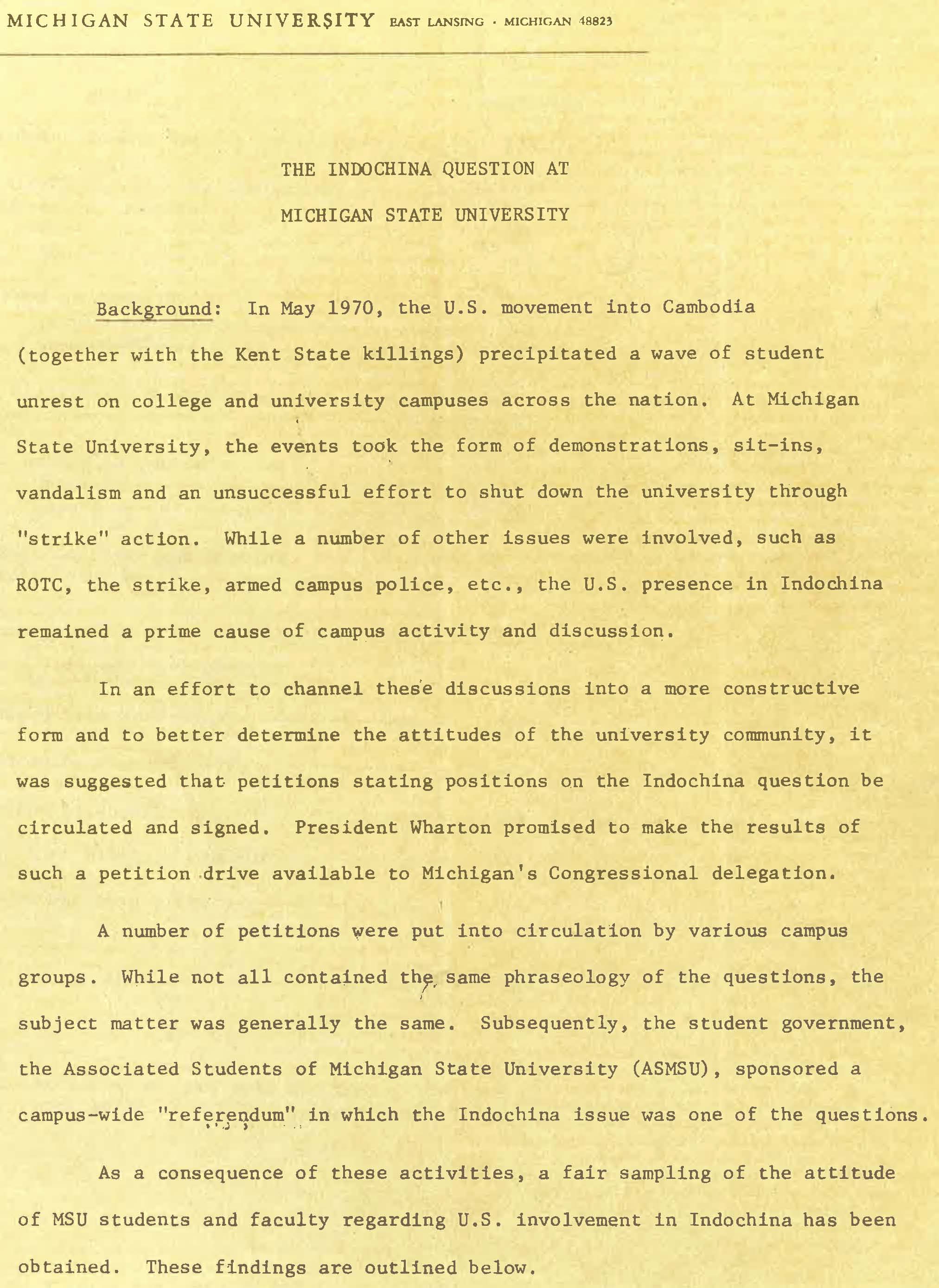 Campus Referendum on Indochina