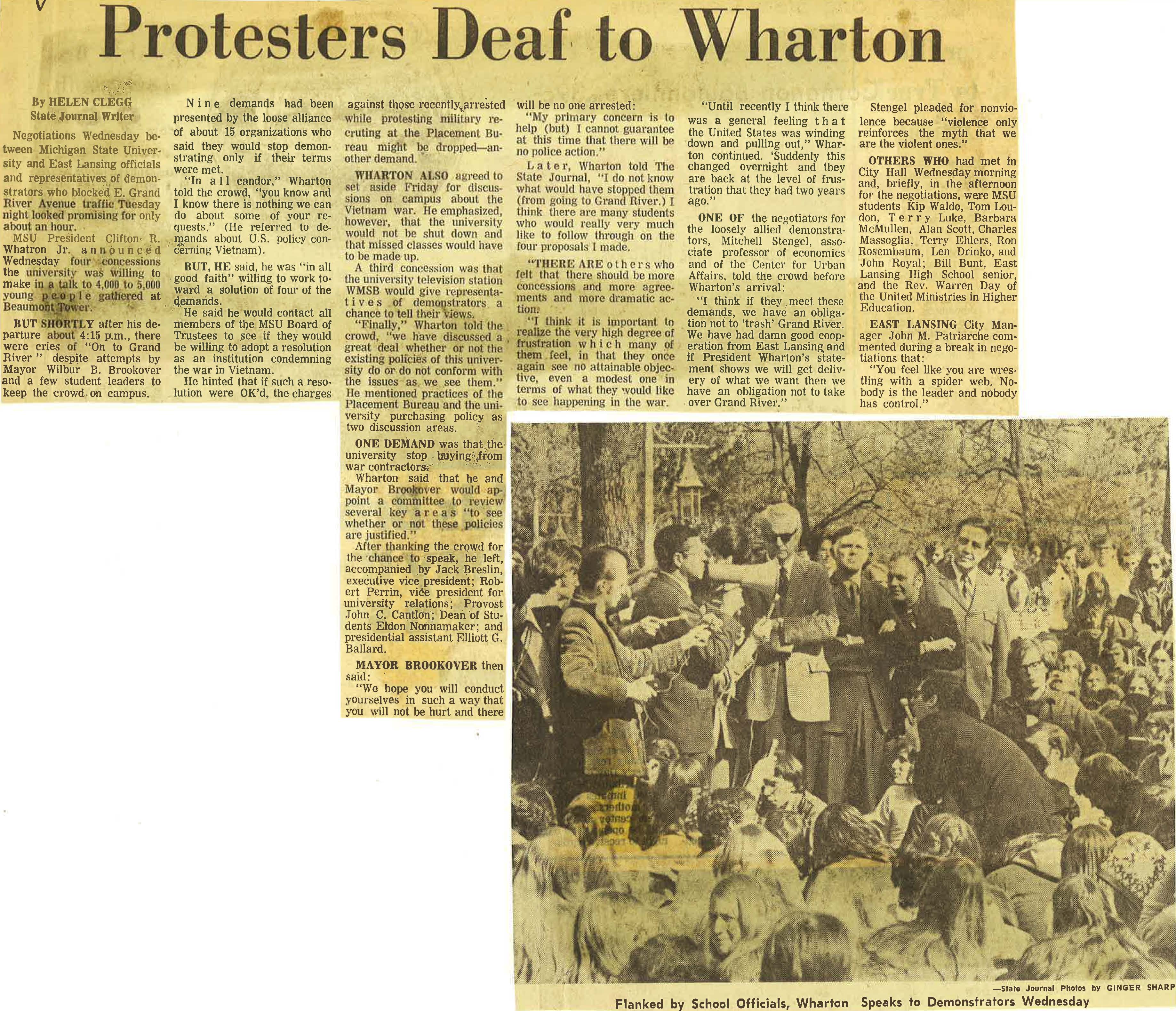 President Wharton Addresses Student Demands