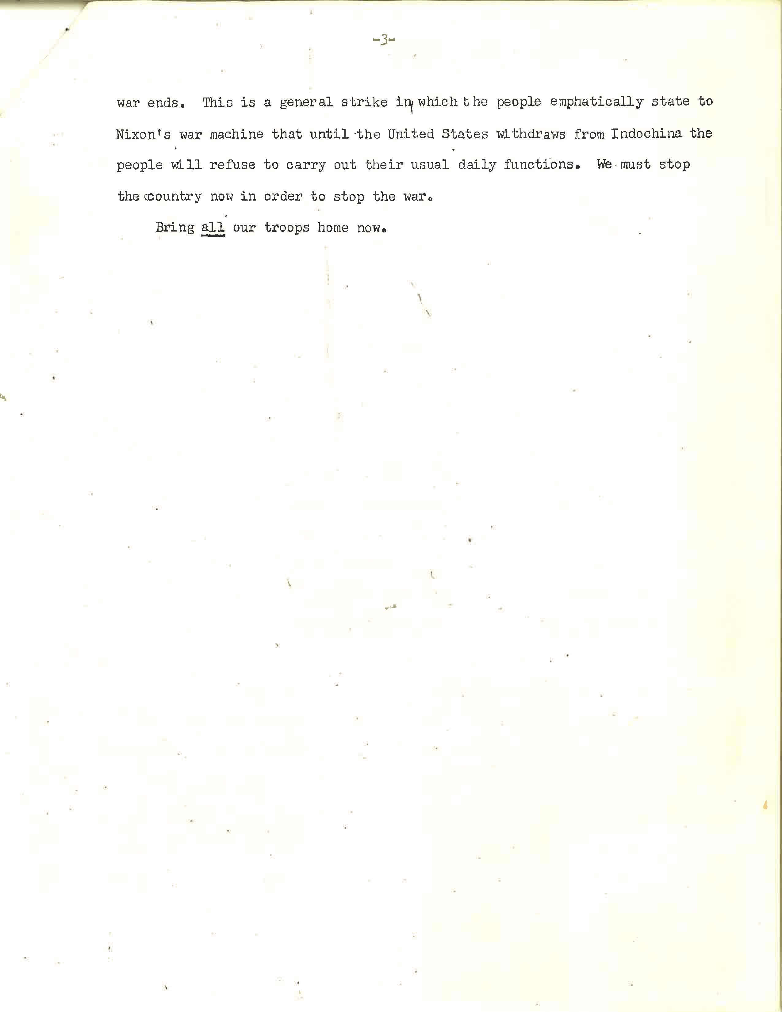 Anti-War Protestors Statement, Page 3