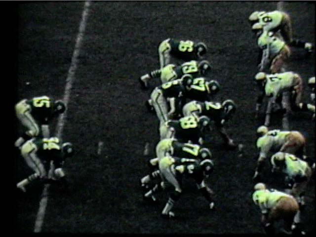 Spartan offense getting ready for a play, 1966