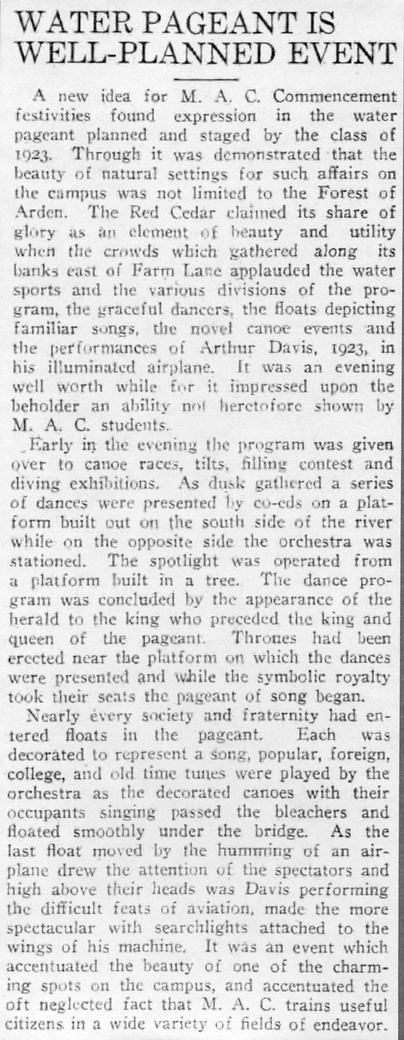 The M.A.C. Record; vol.28, no.34; July 16, 1923