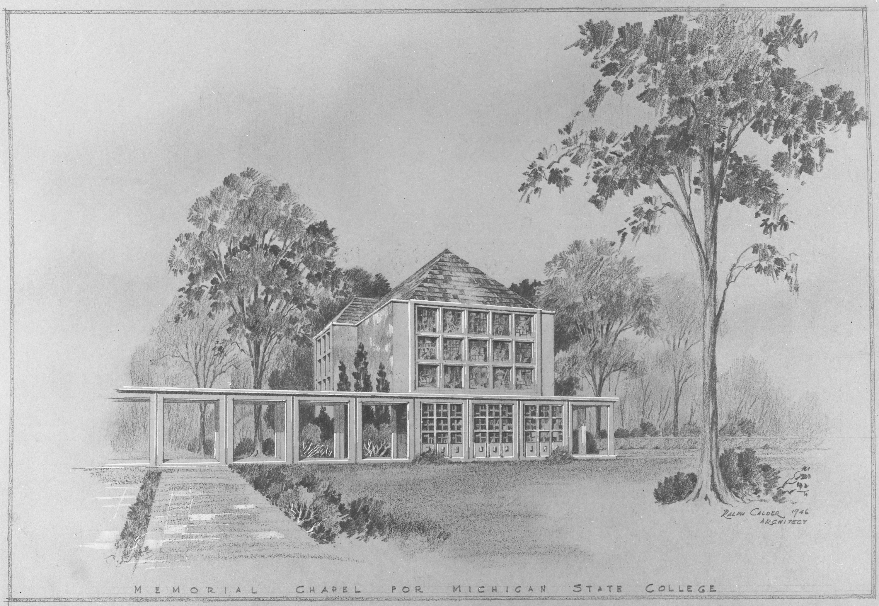 Original drawing for the Alumni Chapel; 1946