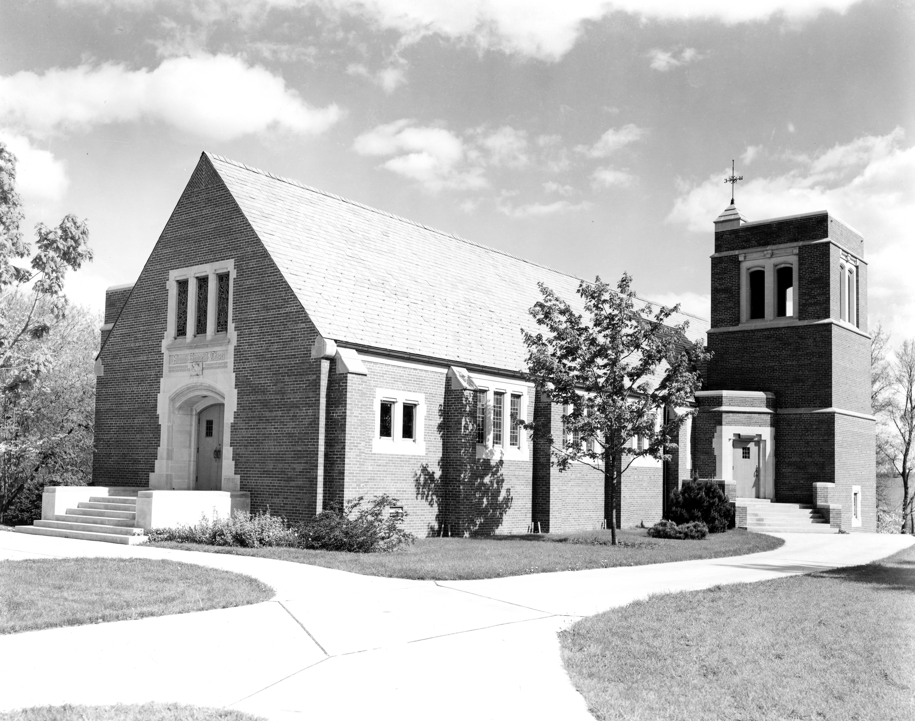 Outside view of the Alumni Chapel, undated