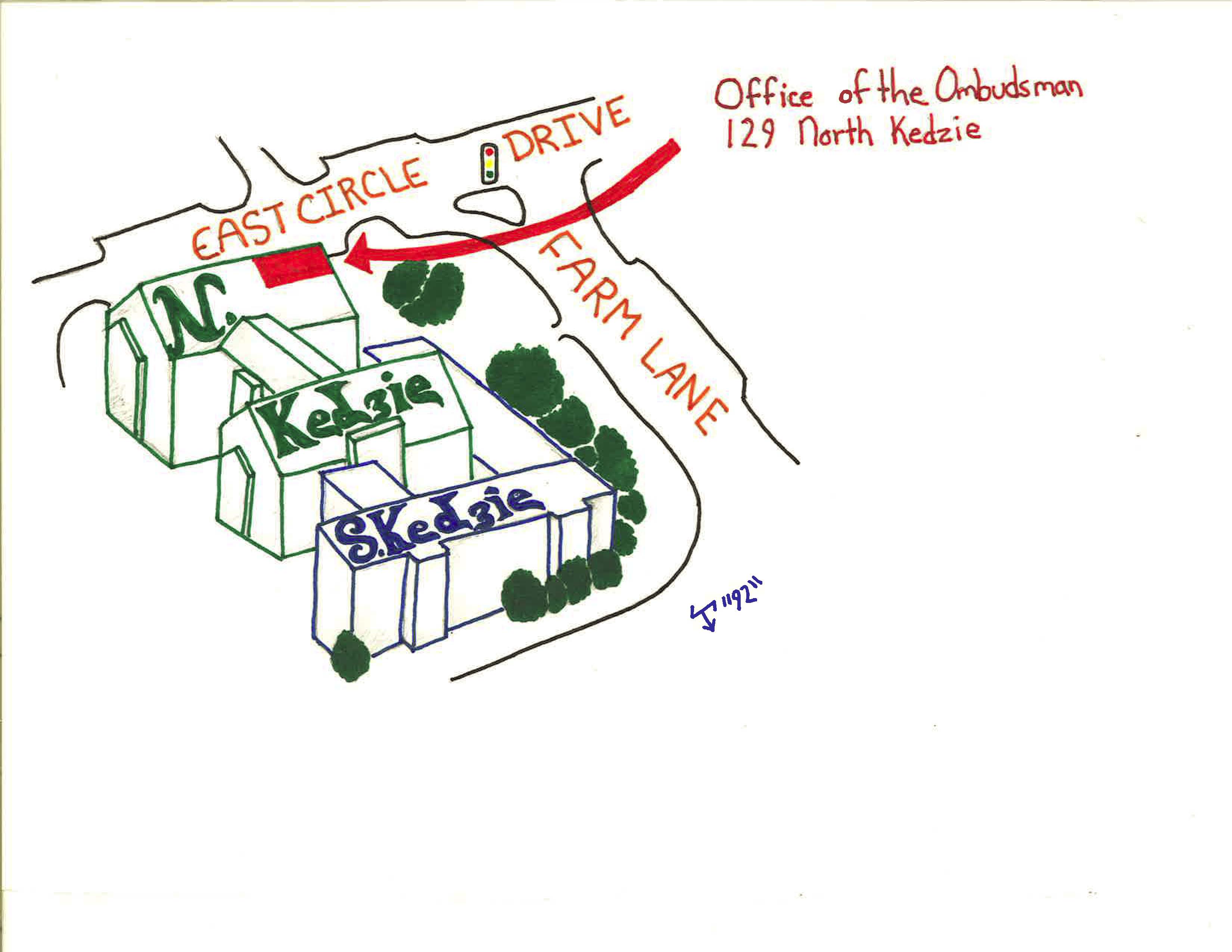Drawing of Kedzie Hall, undated