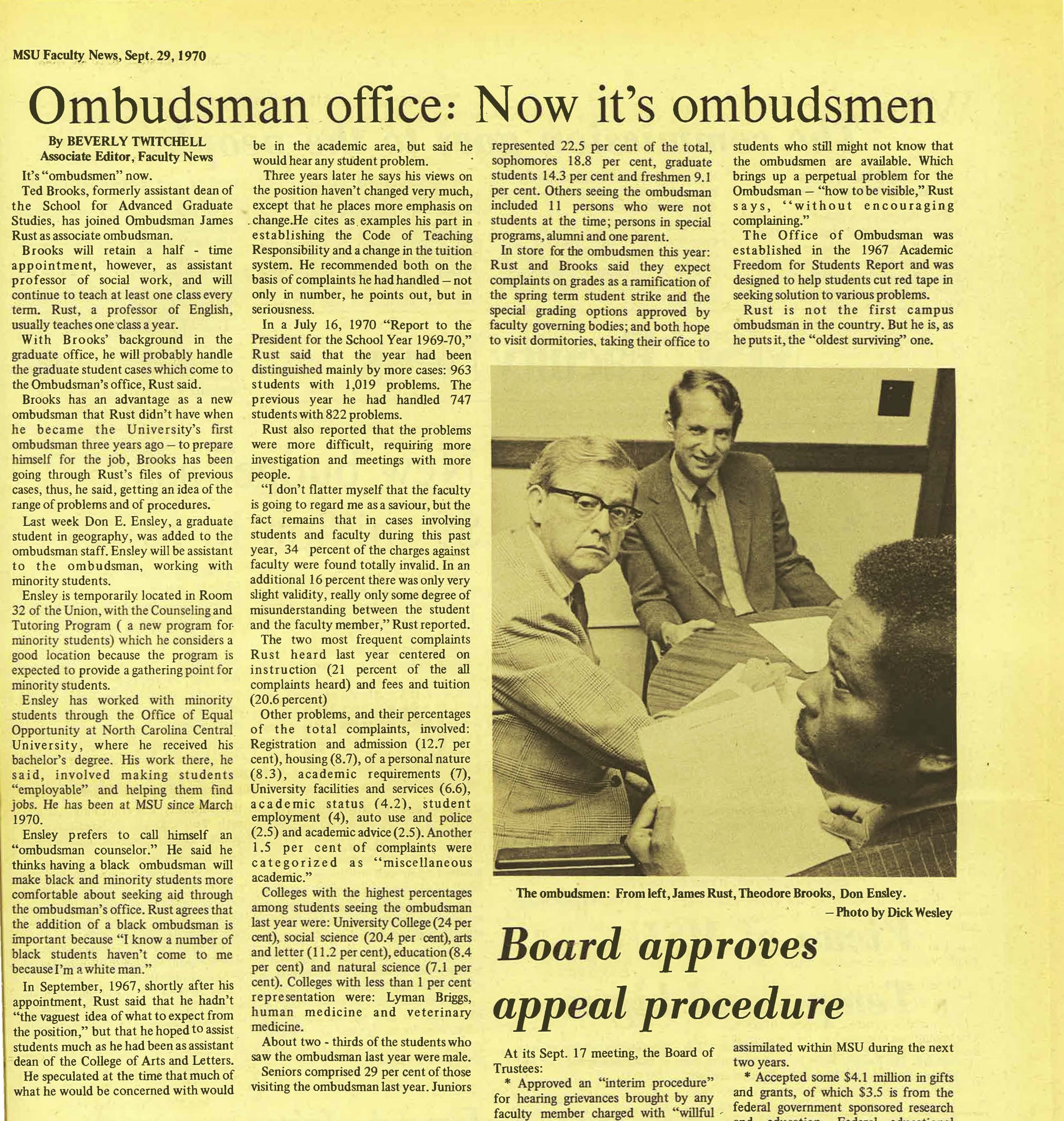 "Ombudsman office: Now it's ombudsmen"