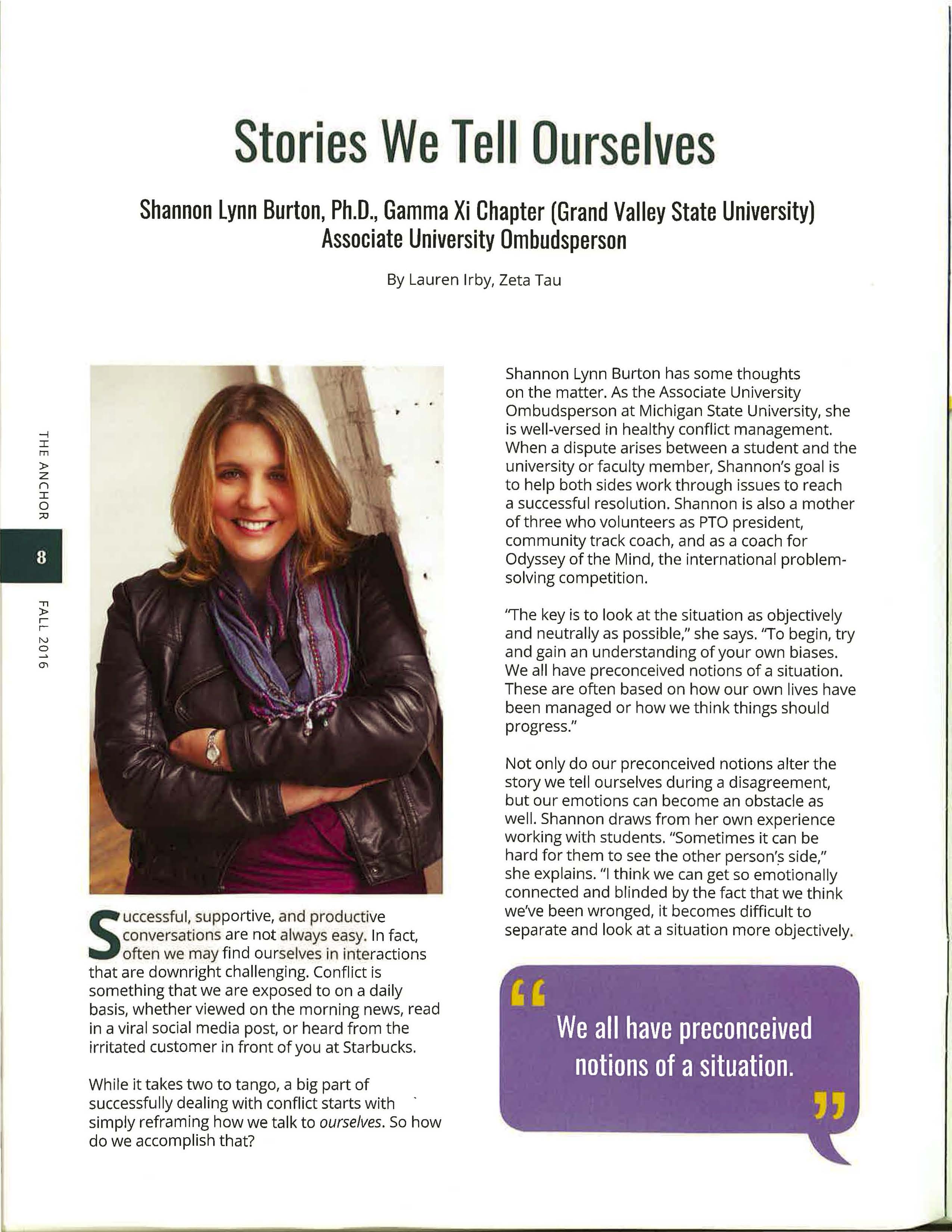 "Stories We Tell Overselves," by Lauren Irby