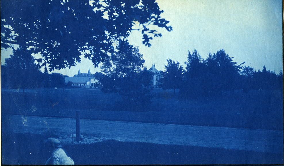 04. Campus view of Armory, Botanical Laboratory and Wells Hall (I), circa 1888.