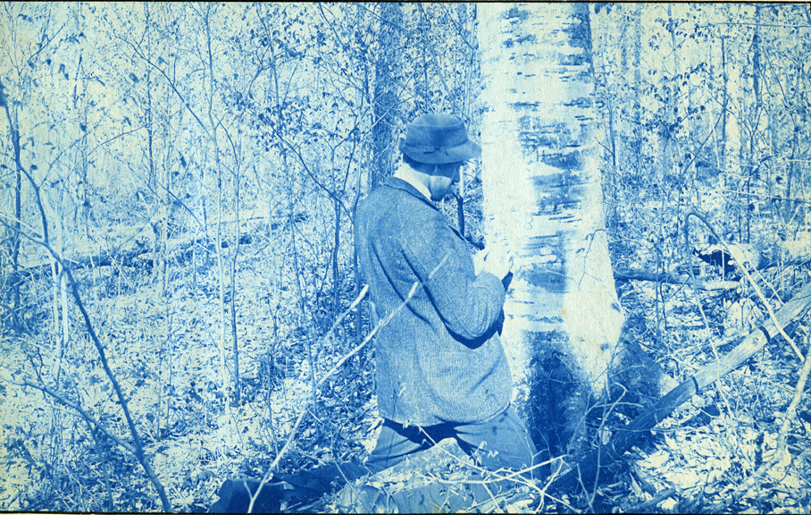14. Man kneeling by a tree,  circa 1888.