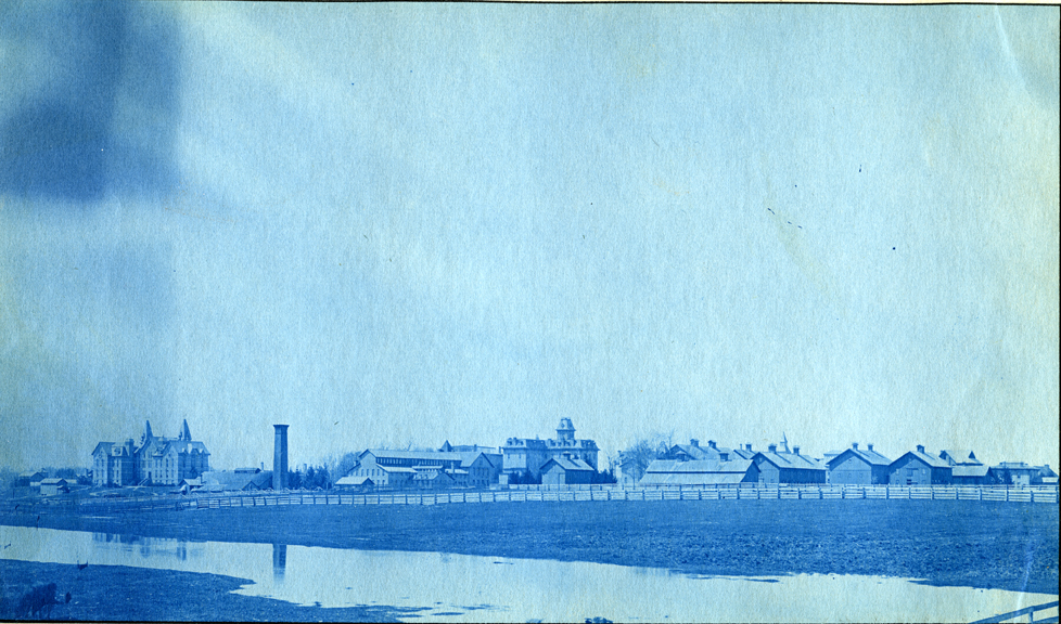 17. Barns, Wells Hall (I), Williams Hall, Boiler House and Mechanical Laboratory building,  circa 1888