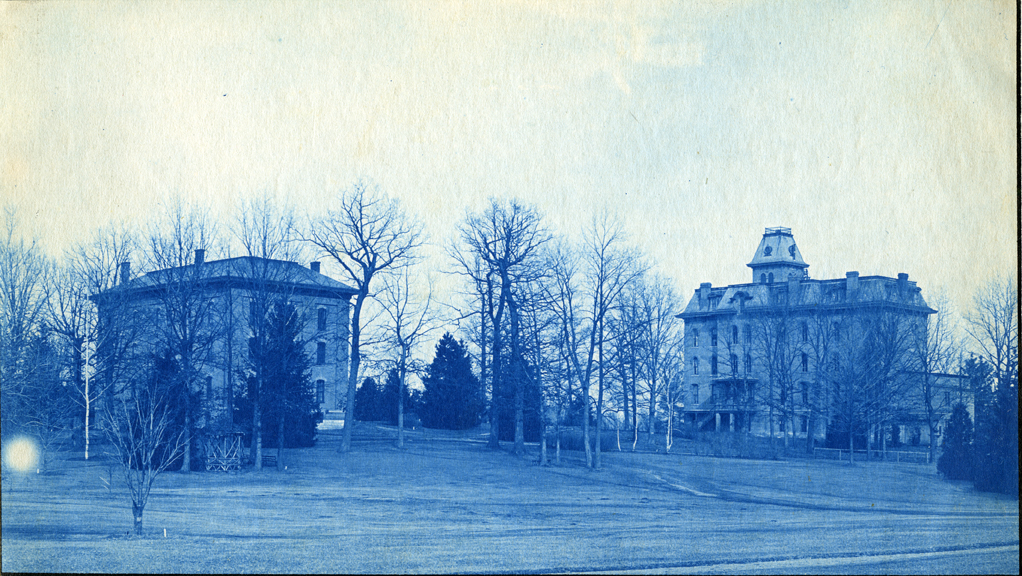 35. College Hall and Williams Hall, circa 1888.