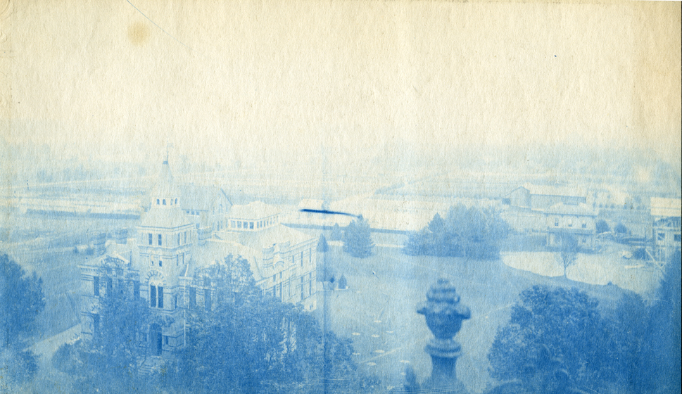 55. View of camps from top of building, circa 1888.