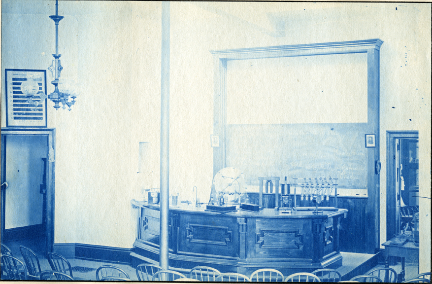 68. Lecture stage in a classroom, circa 1888.