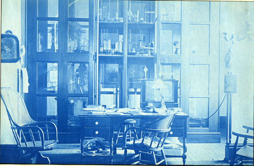 70. An office with equipment, circa 1888.