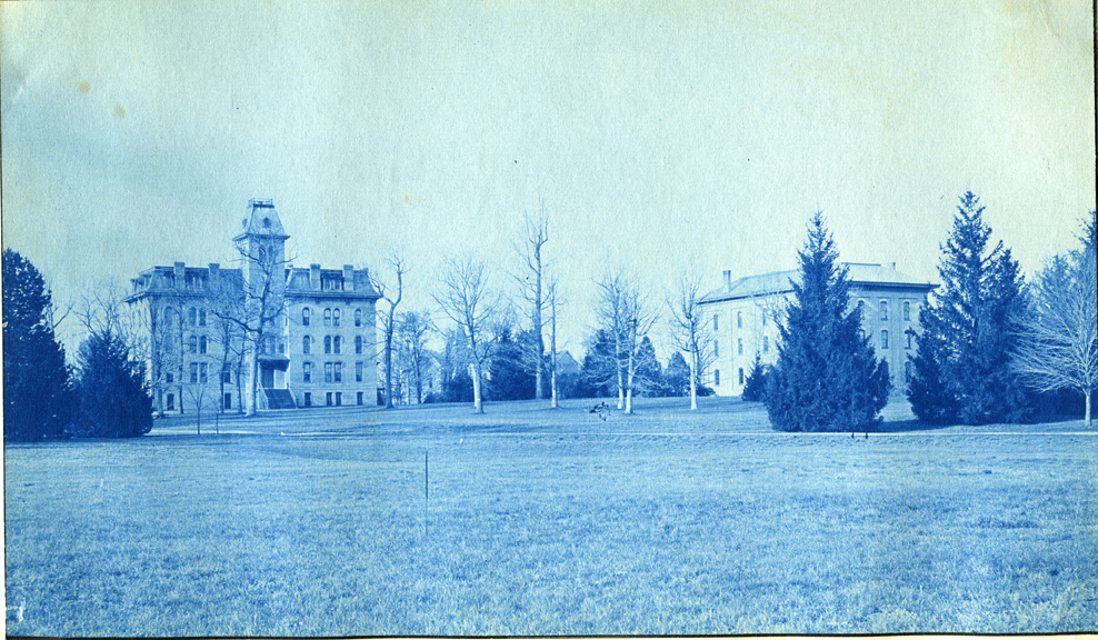 78. Williams Hall and College Hall, circa 1888.