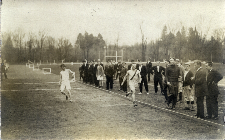 M.A.C. varsity track try outs, 1909