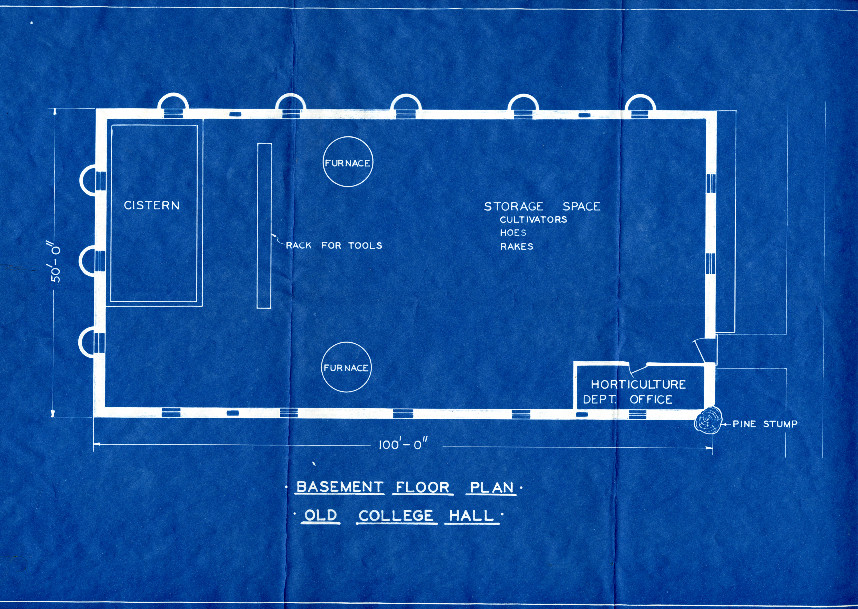Blue Print for College Hall, Basement
