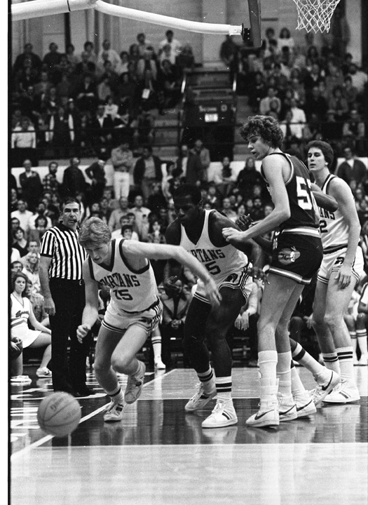 Basketball action from game vs Eastern Michigan