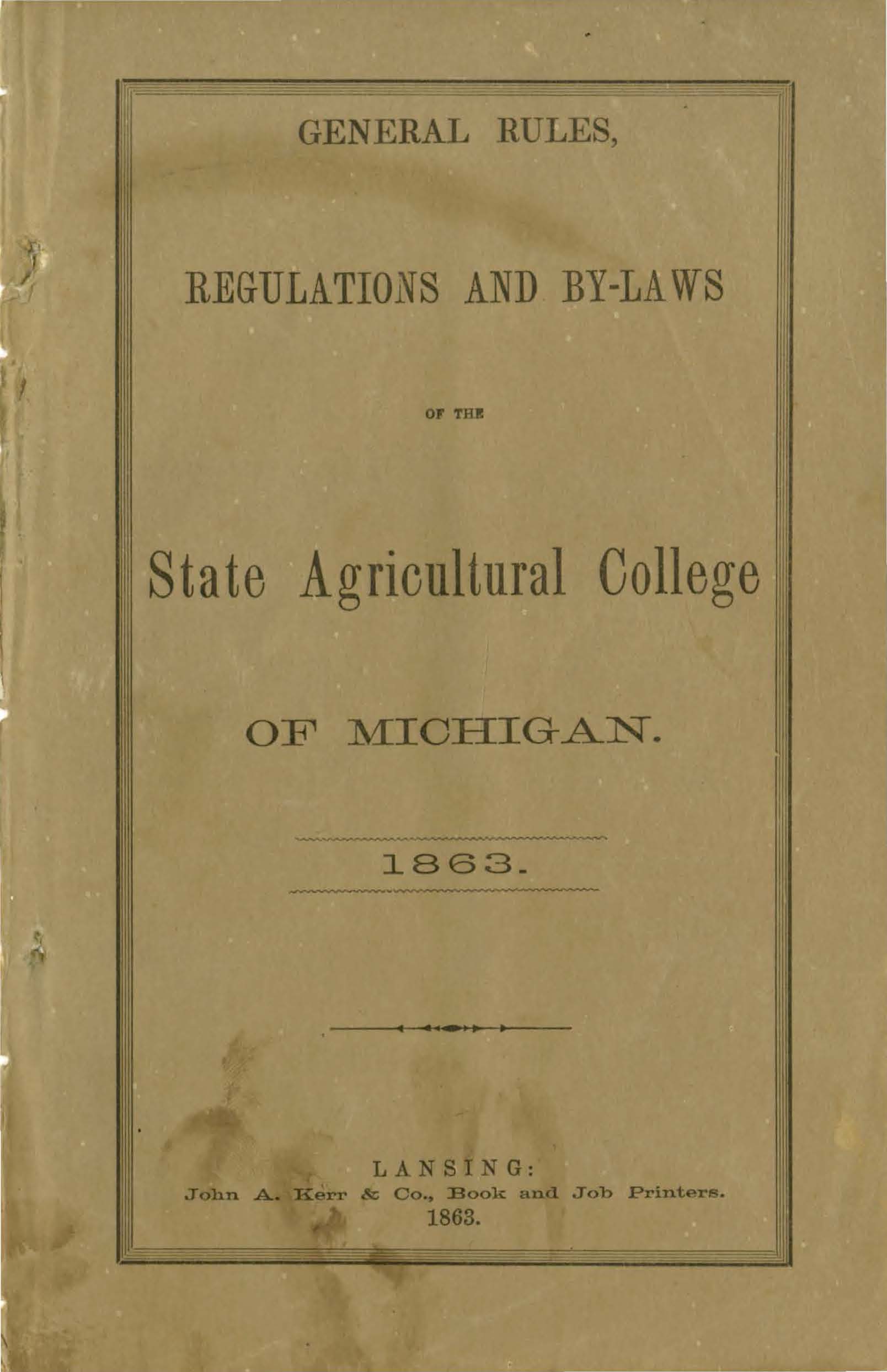 Student Handbook, 1863