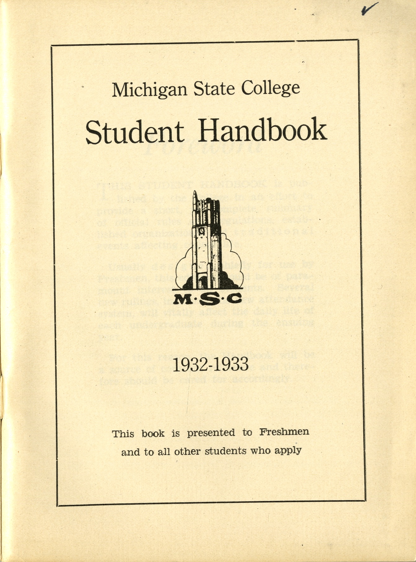 Student Handbook, 1932-1933