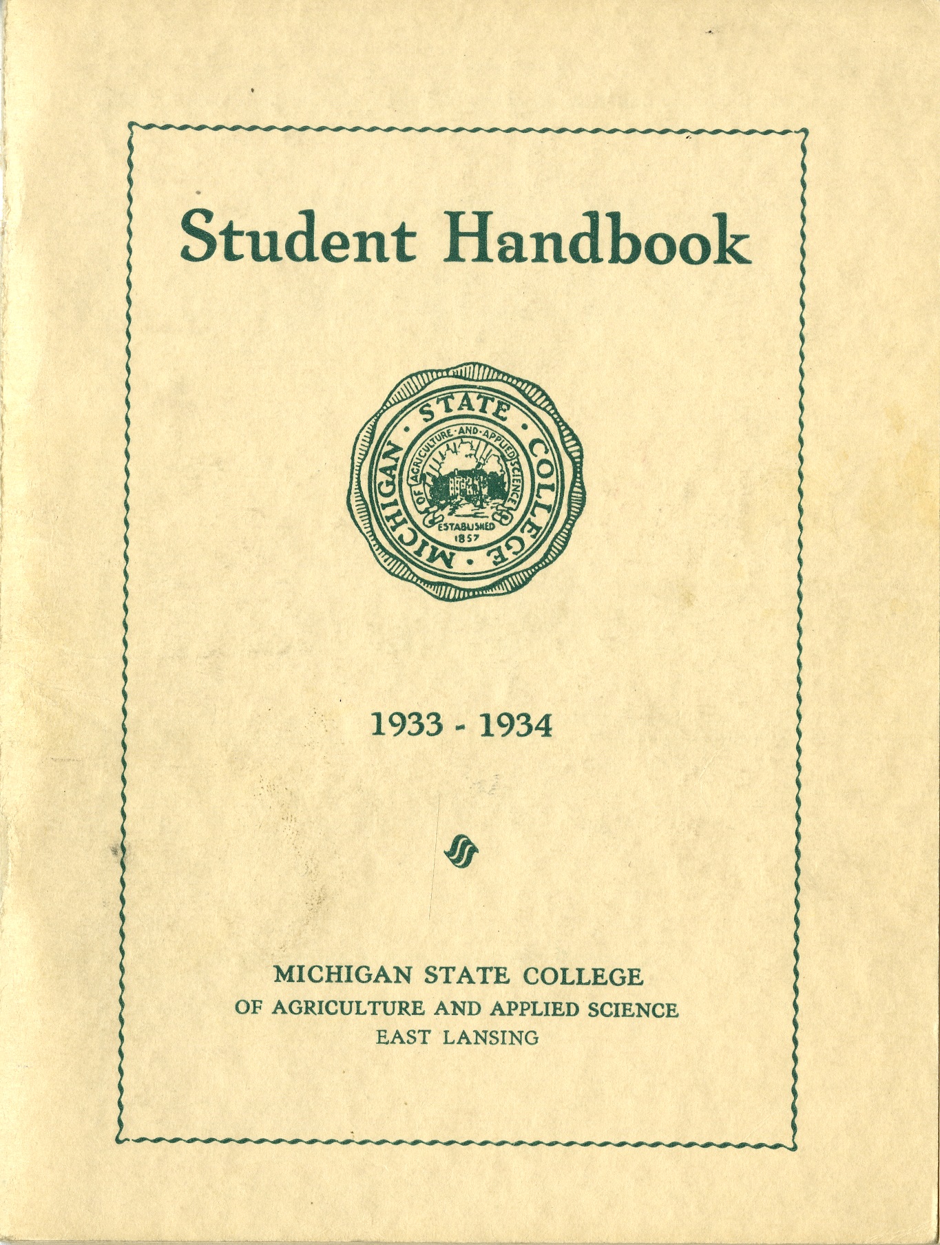 Student Handbook, 1933-1934