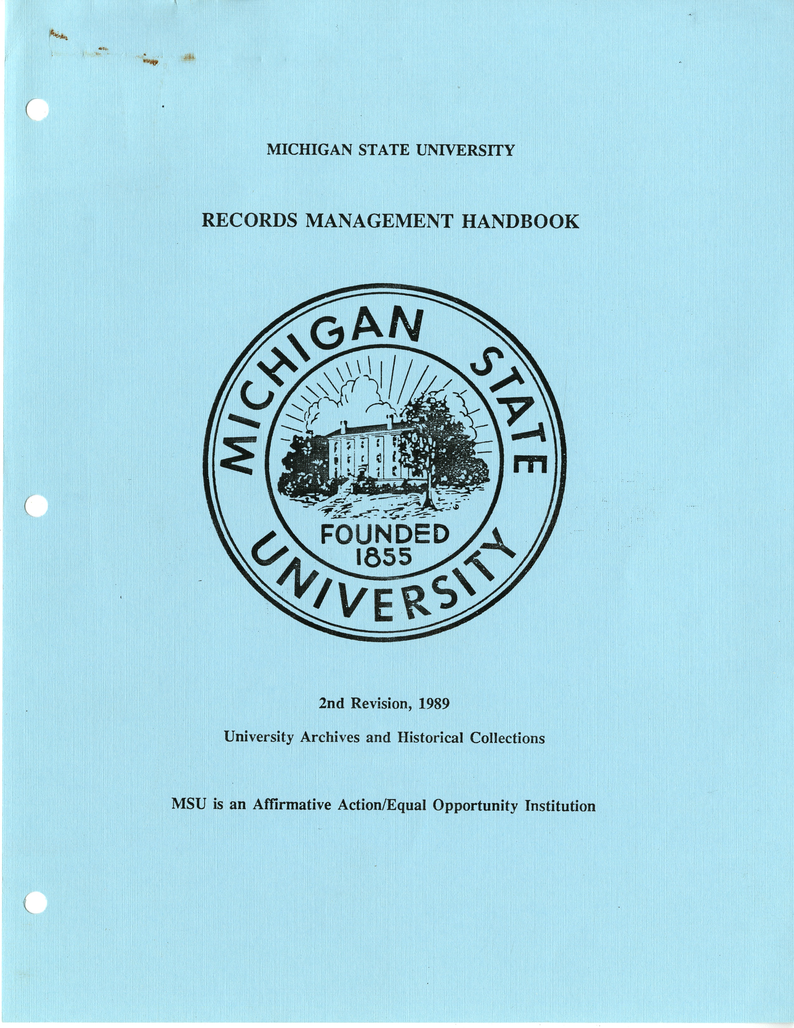 (Retired) Records Management Handbook, 1989
