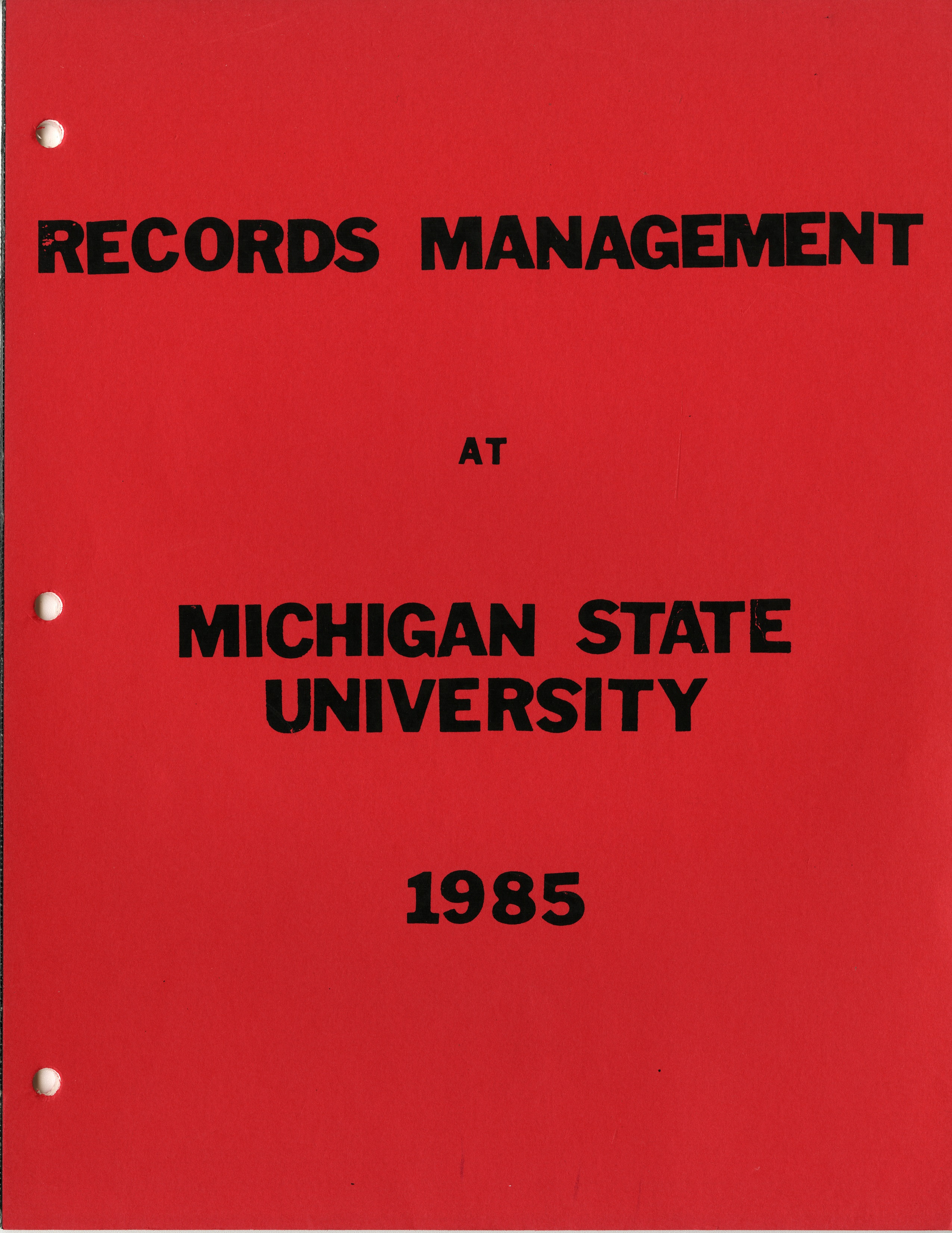 (Retired) Records Management Handbook, 1985