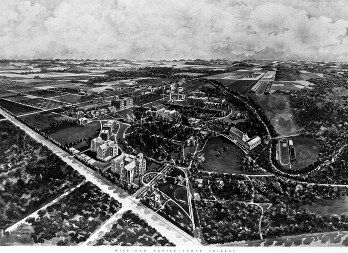1923 Illustration of Michigan Agricultural College
