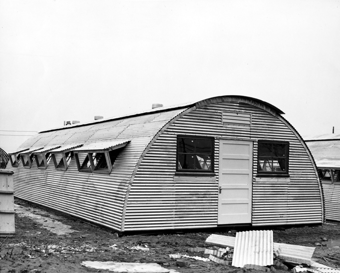 Close Up of Quonset Construction, circa 1945