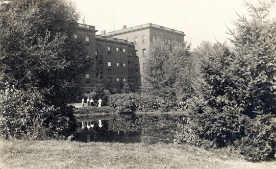 Morrill Hall and Lagoon, circa 1900