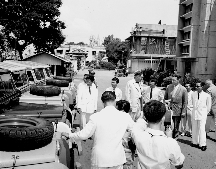 Jeeps are presented to the Civil Guard in Vietnam, 1957