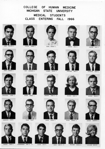 College of Human Medicine
<br />Class Entering Fall 1966 College of Human Medicine
<br />Class Entering Fall 1966
