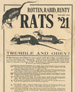 Rotten, Rabid, Runty Rats Poster, 1917