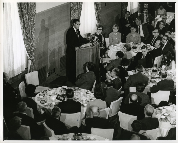 Clifton Wharton Addresses the Faculty Club, 1970