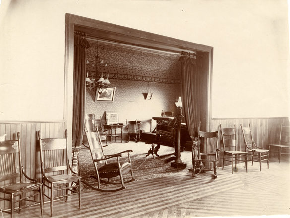 Interior of Abbot Hall, circa 1902