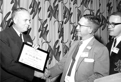 President Hannah is made an honorary member of Excalibur, 1959