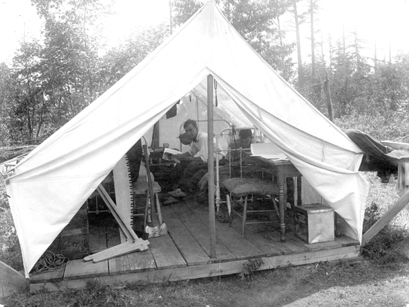 Students at a forestry camp, 1910