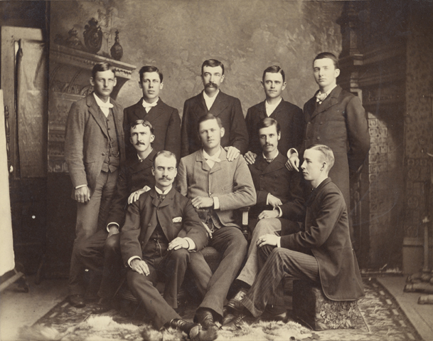 Male students pose for a picture