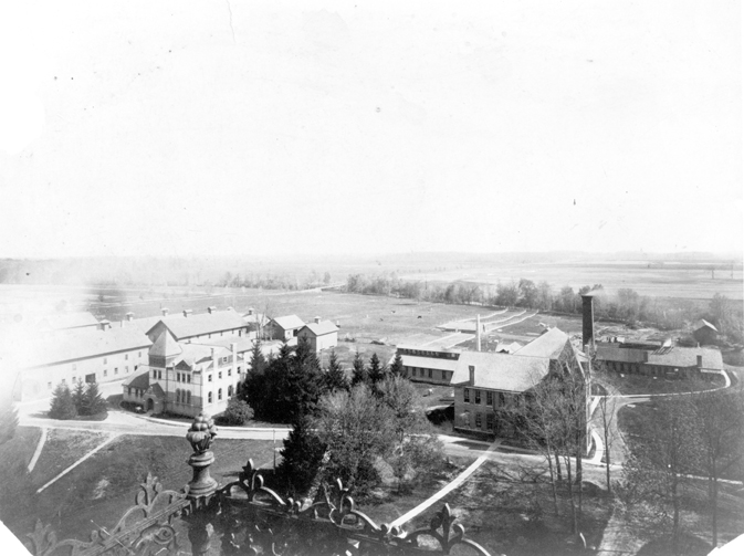 Aerial view Williams Hall, 1897 ca.