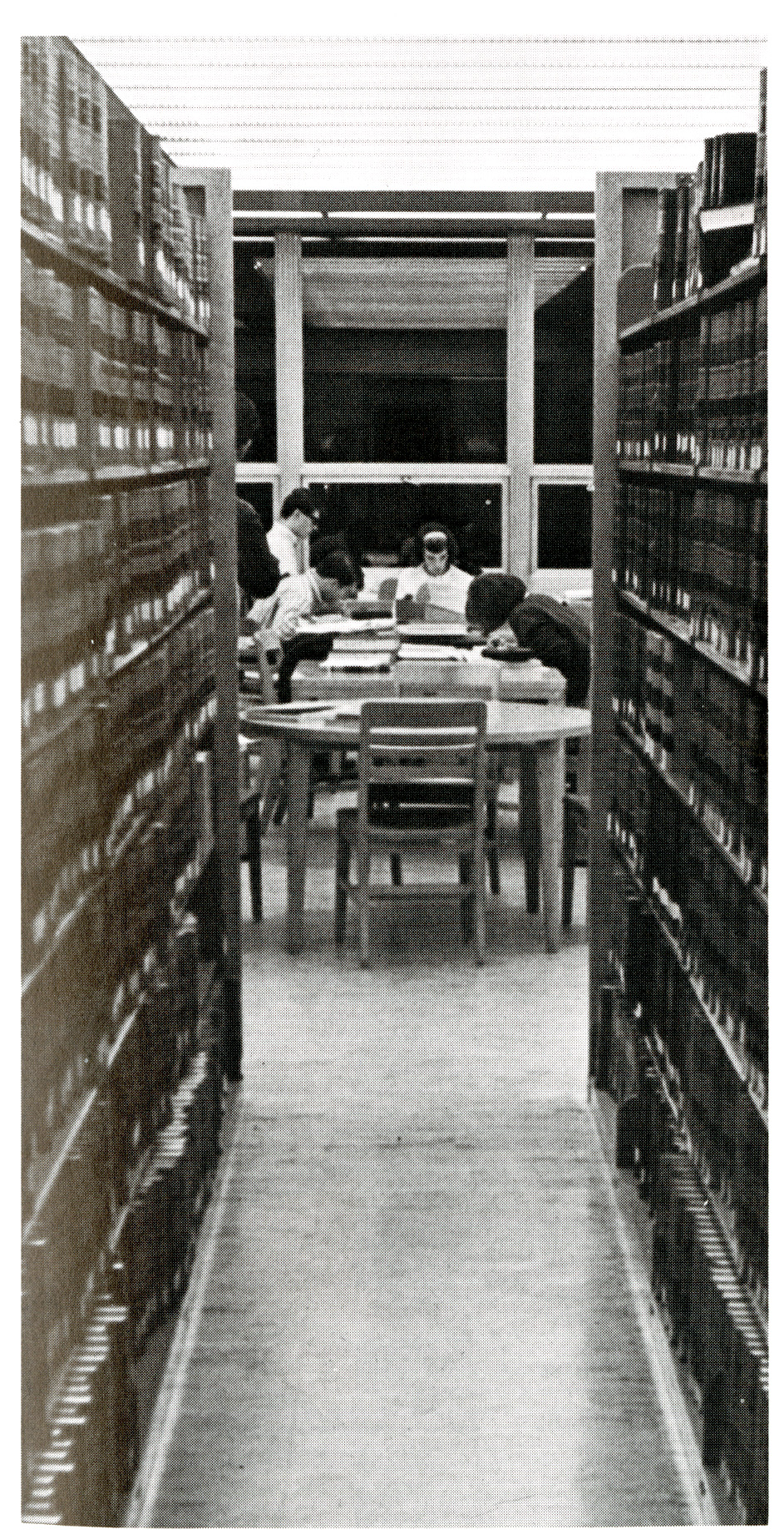 Group of students studying in the library