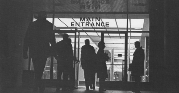 Library Main Entrance at night