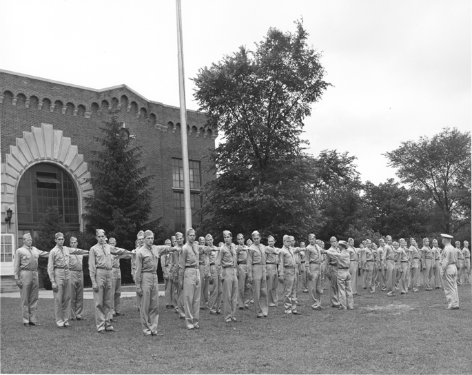 Student military drilling