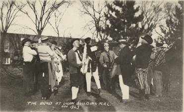 A band performing outside the Union Building, 1923