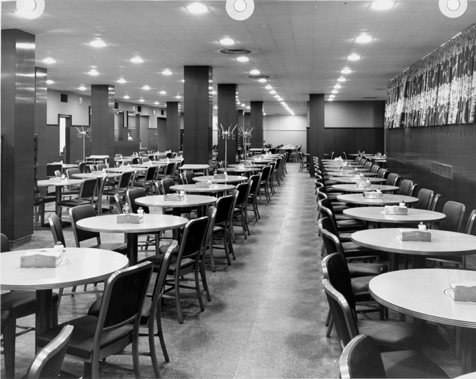 A dining area inside the Union, date unknown