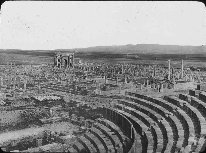 Timgad Roman ruins in Algeria, undated