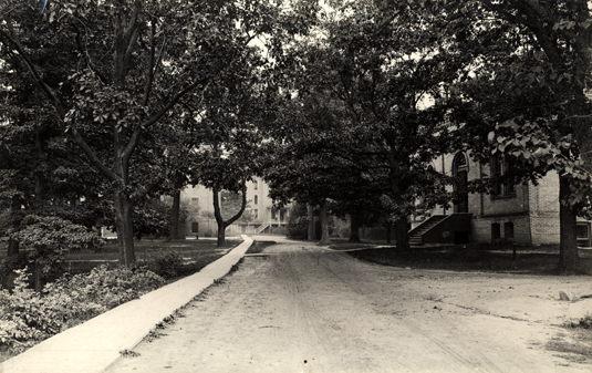 Eastward view of campus from viaduct, 1895