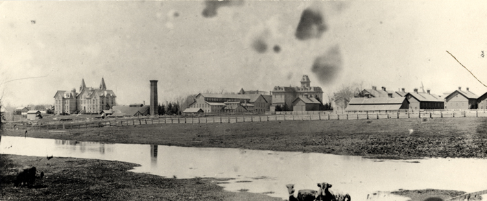Campus view from Farm Lane, 1890s