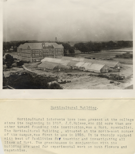 Horticulture Building and greenhouses, date unknown